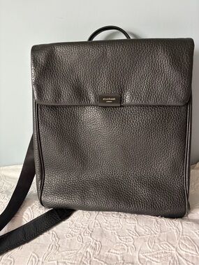 Storksak Black Pebbled Leather diaper bag